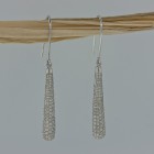 1.74 CT Diamond Pave Drop Earrings 14Kt White Gold
